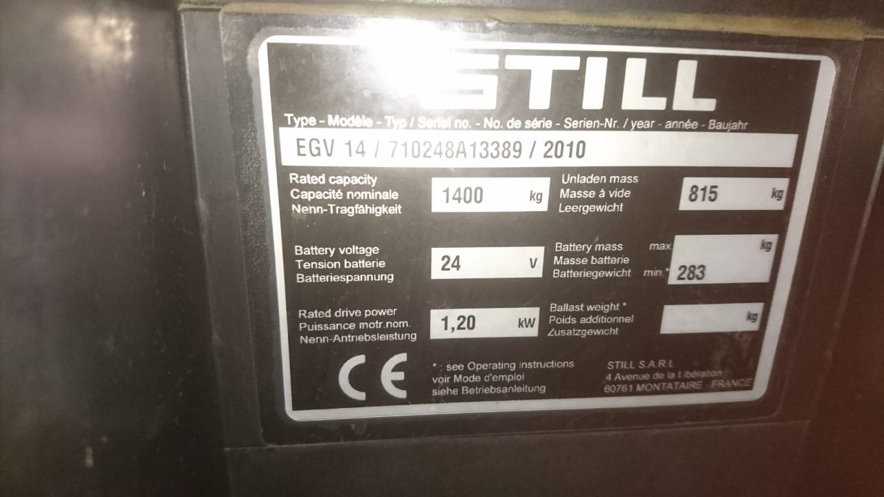 Штабелер бу STILL EGV16